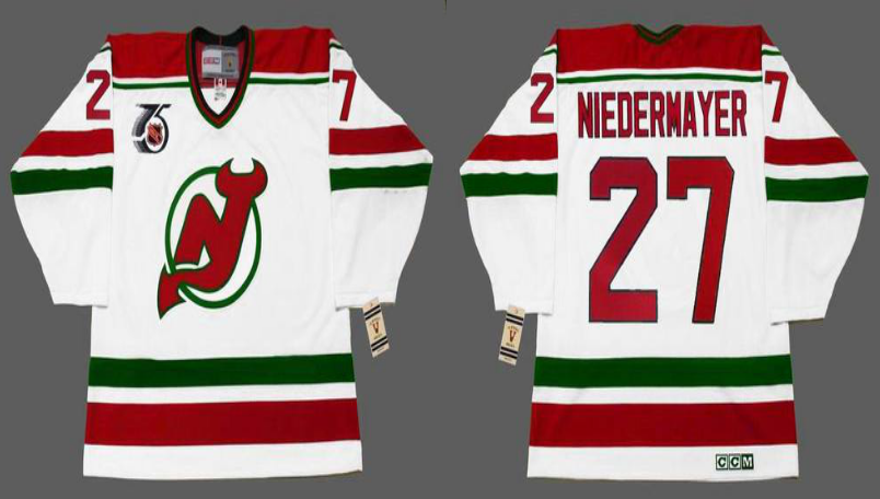 2019 Men New Jersey Devils 27 Niedermayer white CCM NHL jerseys